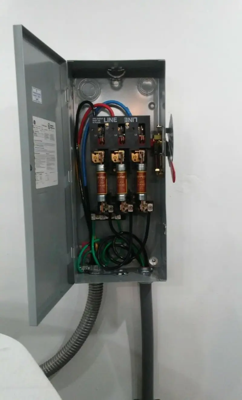 Three-phase disconnect switch installed for Electrical Wiring & Rewiring in Brookfield